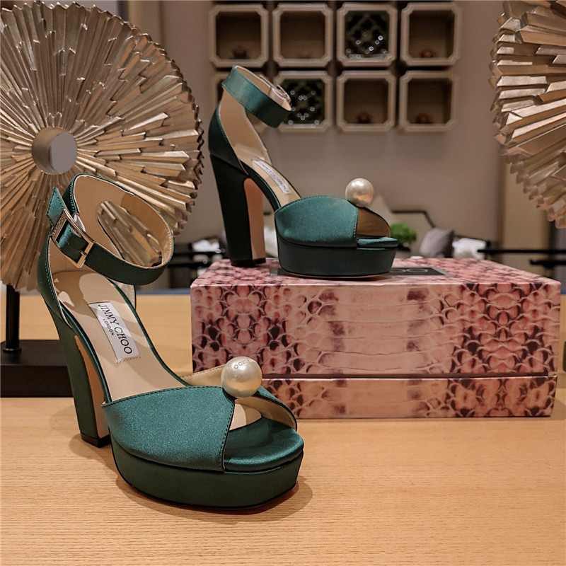 J1m*y Ch00 high heel D1am0nd chain sandals
