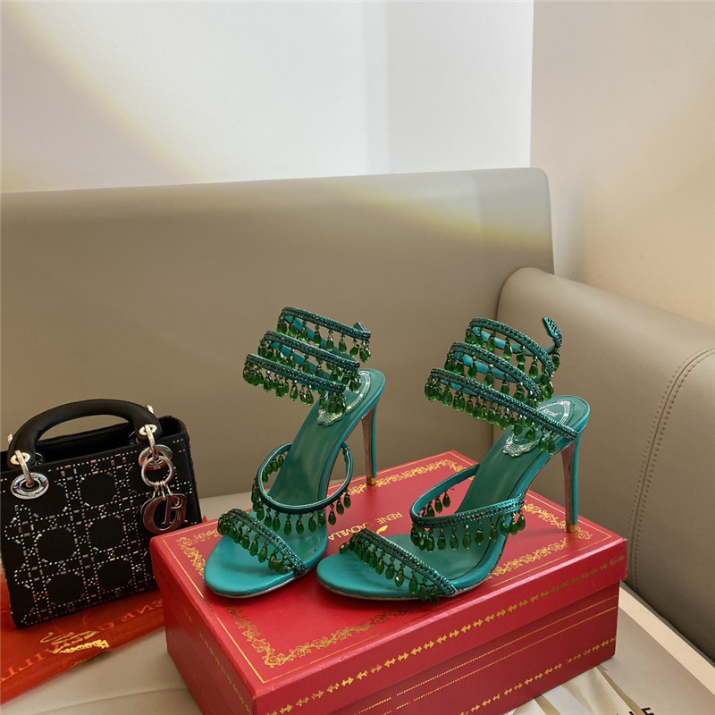 Rene Caovilla Classic Snake Wrap Sandals