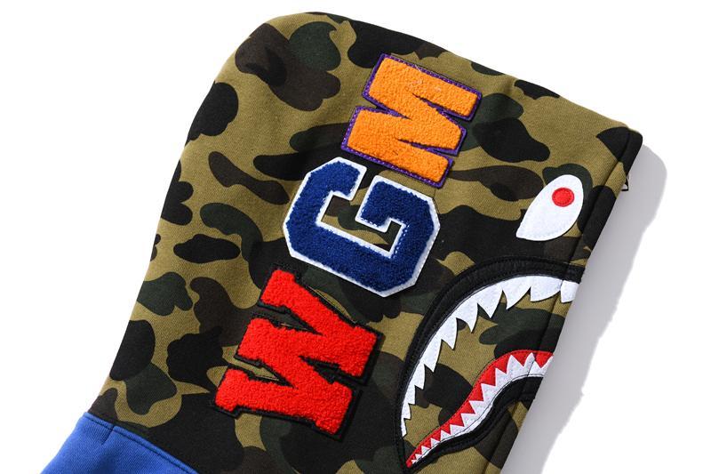 BAPE 1st Camo Crazy Shark Full Zip Hoodie Multi