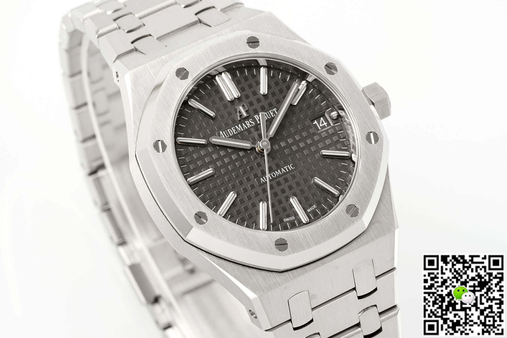 Replica Audemars P1g*et Royal Oak 15450ST.OO.1256ST.02 1:1 Best Edition APS Factory Gray Ruthenium Dial