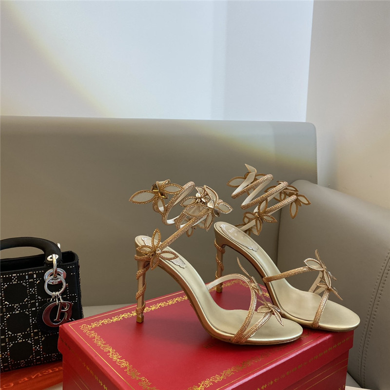 Rene Caovilla Heels Dupe latest butterfly strap high-heeled sandals