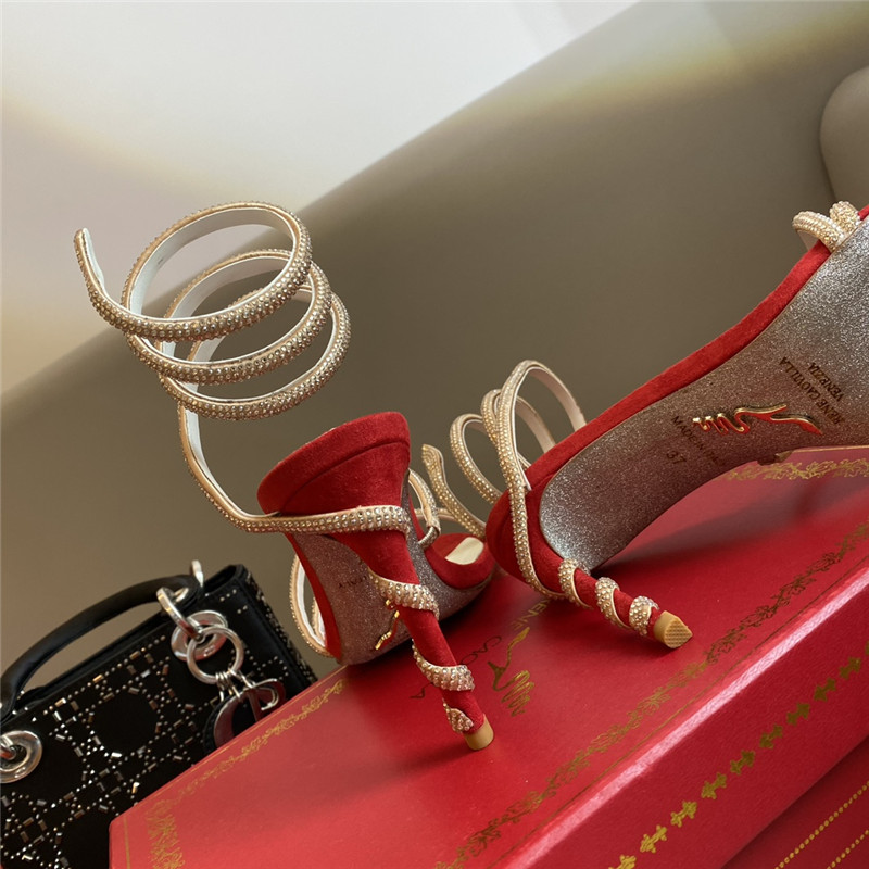 Rene Caovilla Dupe Snake Band Sandals