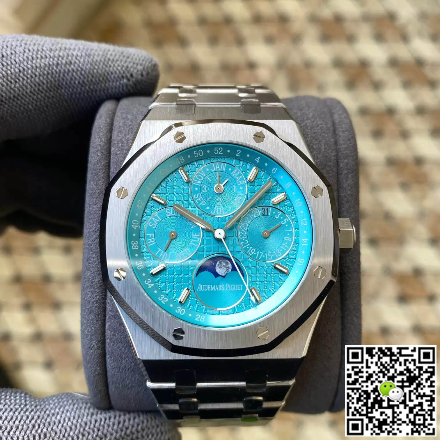 Replica Audemars P1g*et Royal Oak 26613ST.OO.1220ST.01 1:1 Best Edition APS Factory Cyan Blue Dial