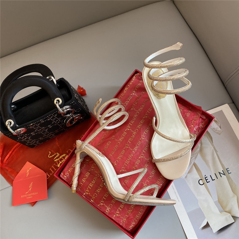 Rene Caovilla Dupe Snake Band Sandals