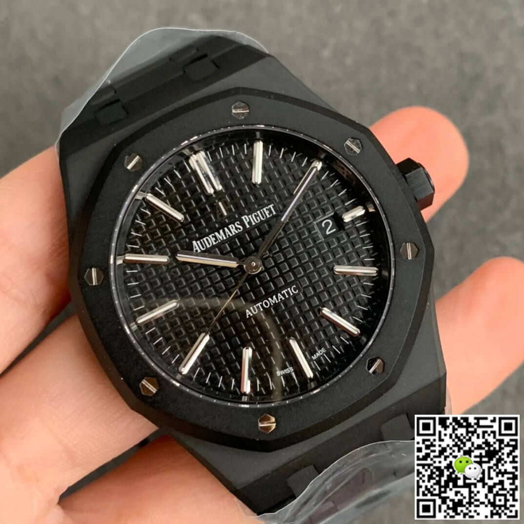 Replica Audemars P1g*et Royal Oak 15400 DLC Version 1:1 Best Edition ZF Factory Black Dial