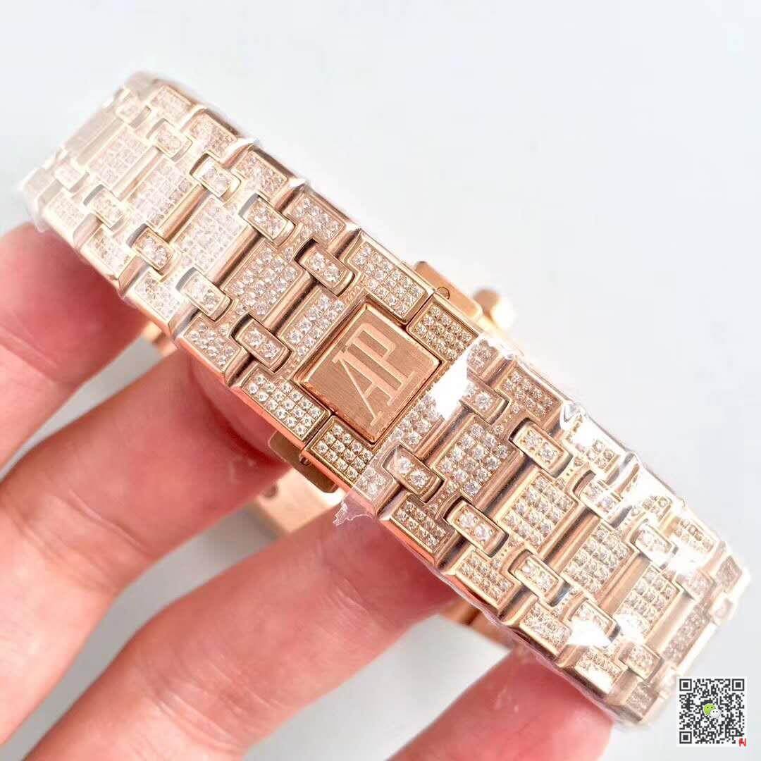 Replica Audemars P1g*et Royal Oak 1:1 Best Edition Swiss ETA3120 Full D1am0nd Stainless Steel Bracelet
