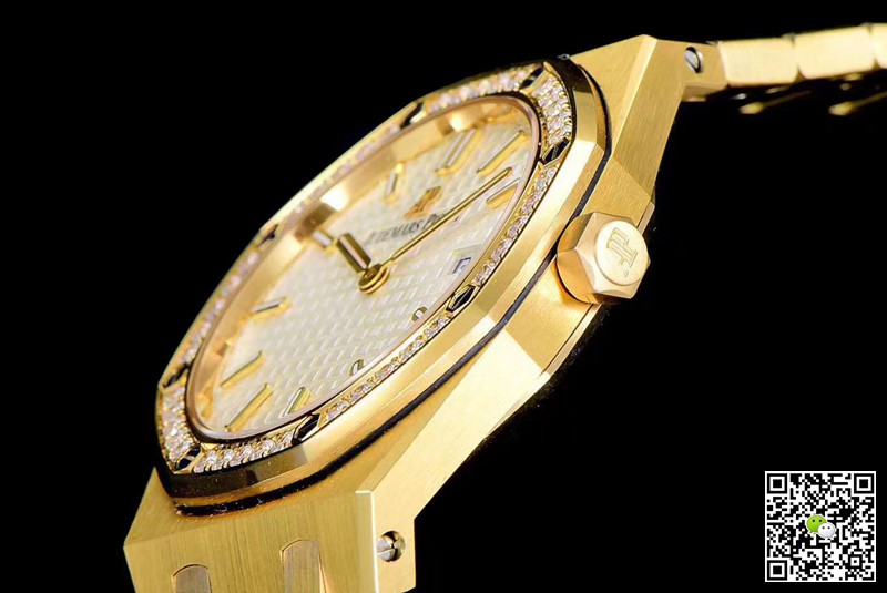Replica Audemars P1g*et Royal Oak 67651BA.ZZ.1261BA.01 1:1 Best Edition JF Factory Yellow Gold D1am0nd Swiss Quartz