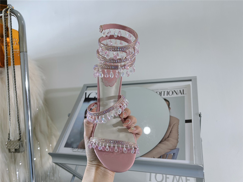 rene caovilla cleo chandelier satin sandals