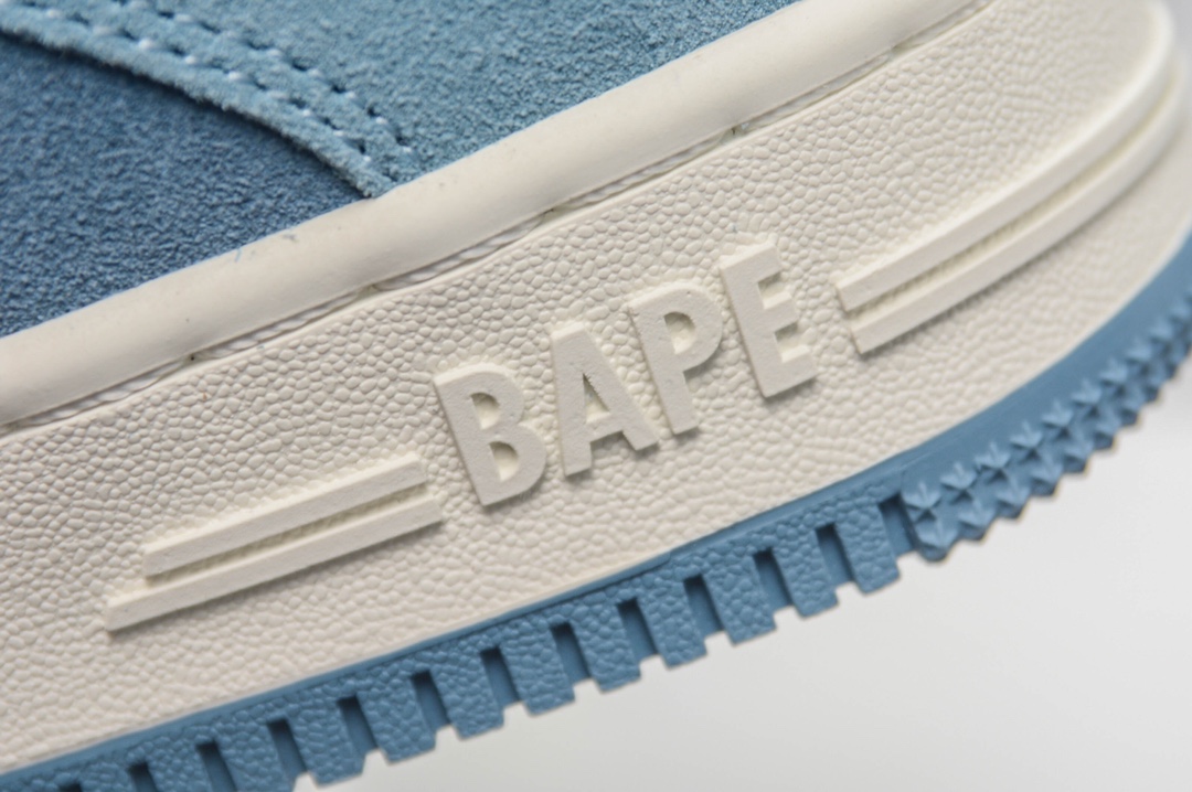 A Bathing Ape Bape Sta Low Blue Suede