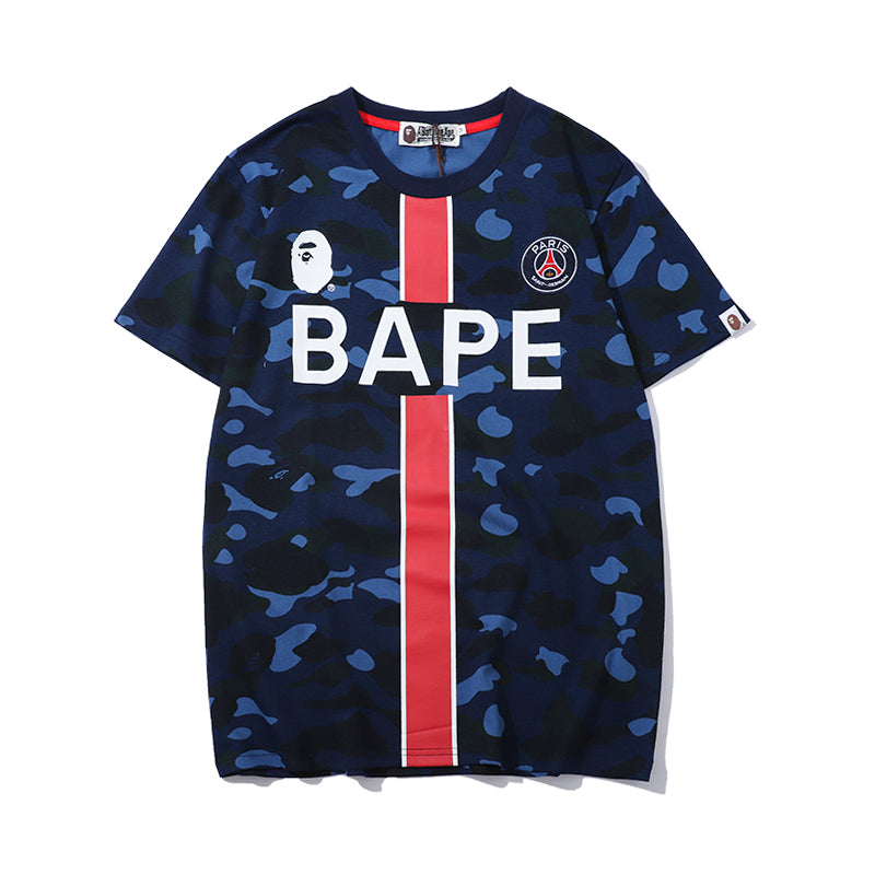 Bape x PSG T Shirt Bape Camo Cotton Tee 1322