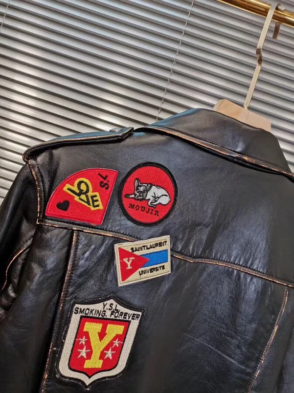 Sa1nt Lau*nt Replica Real Leather Jacket