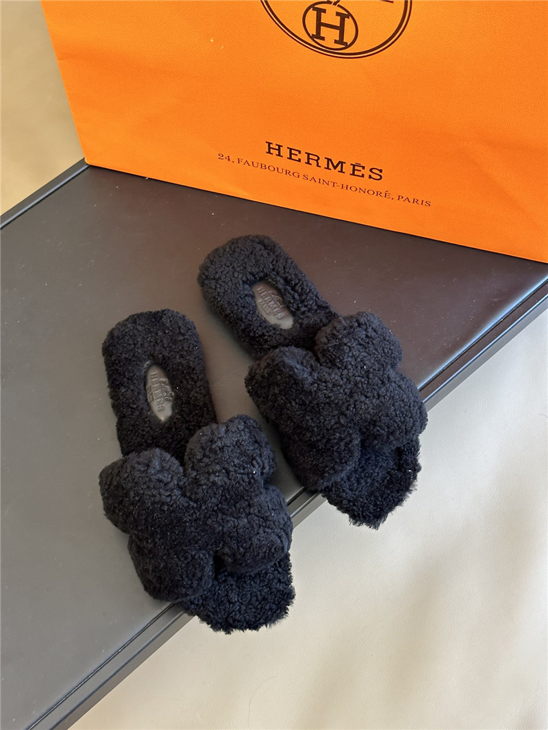 H**me5 fur roll cake hair H slippers