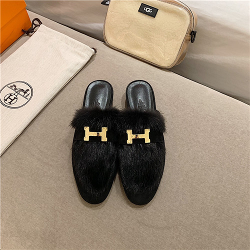 H**me5 sheepskin mink loafers