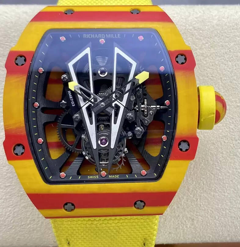 Richard Mille Replica RM27-03 Tourbillon 1:1 Best Edition BBR Factory Yellow Strap