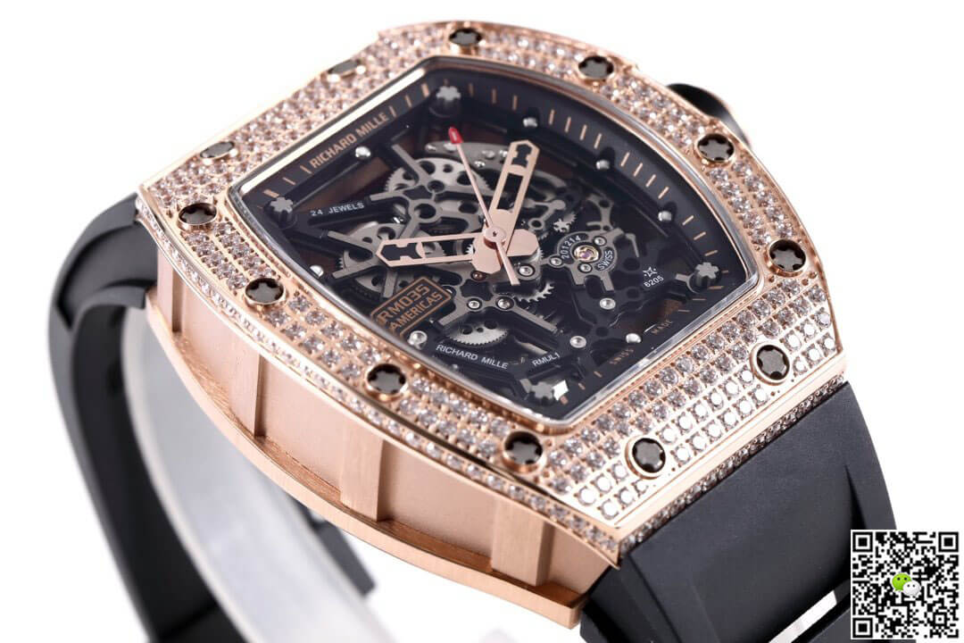 Replica Richard Mille RM035 Americas 1:1 Best Edition KV Factory D1am0nd Case
