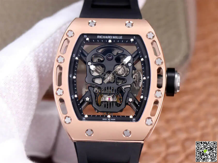 Replica Richard Mille RM52-01 Tourbillon 1:1 Best Edition JB Factory Rose Gold Case
