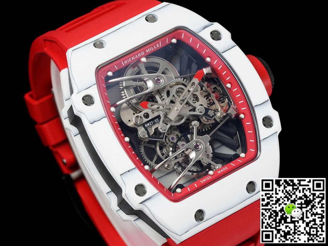 Replica Richard Mille RM27-02 Rafael Nadal Tourbillon 1:1 Best Edition RM Factory Red Rubber Strap
