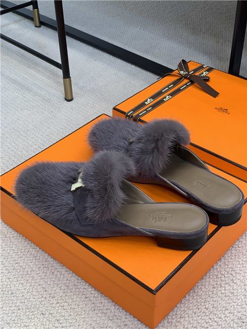 H**me5 mink loafers slippers