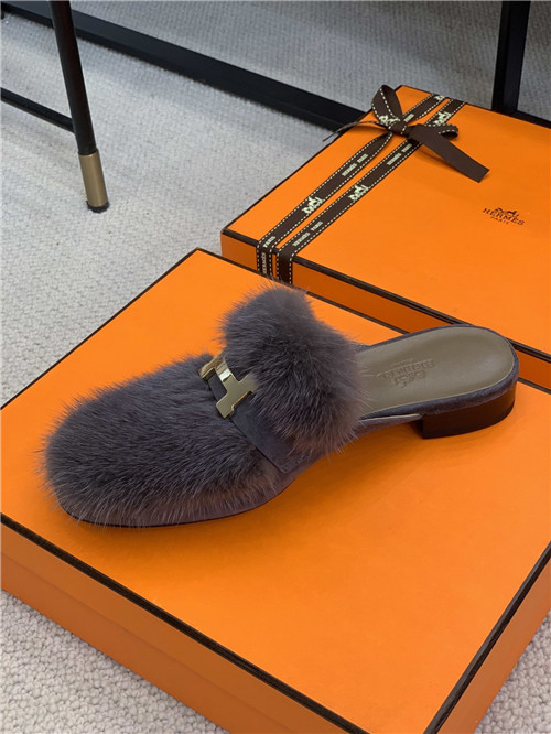 H**me5 mink loafers slippers