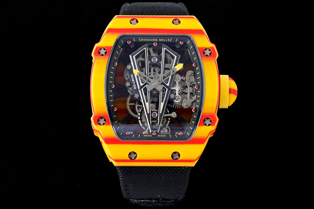 Replica Richard Mille RM27-03 Rafael Nadal Tourbillon 1:1 Best Edition RM Factory Black Strap