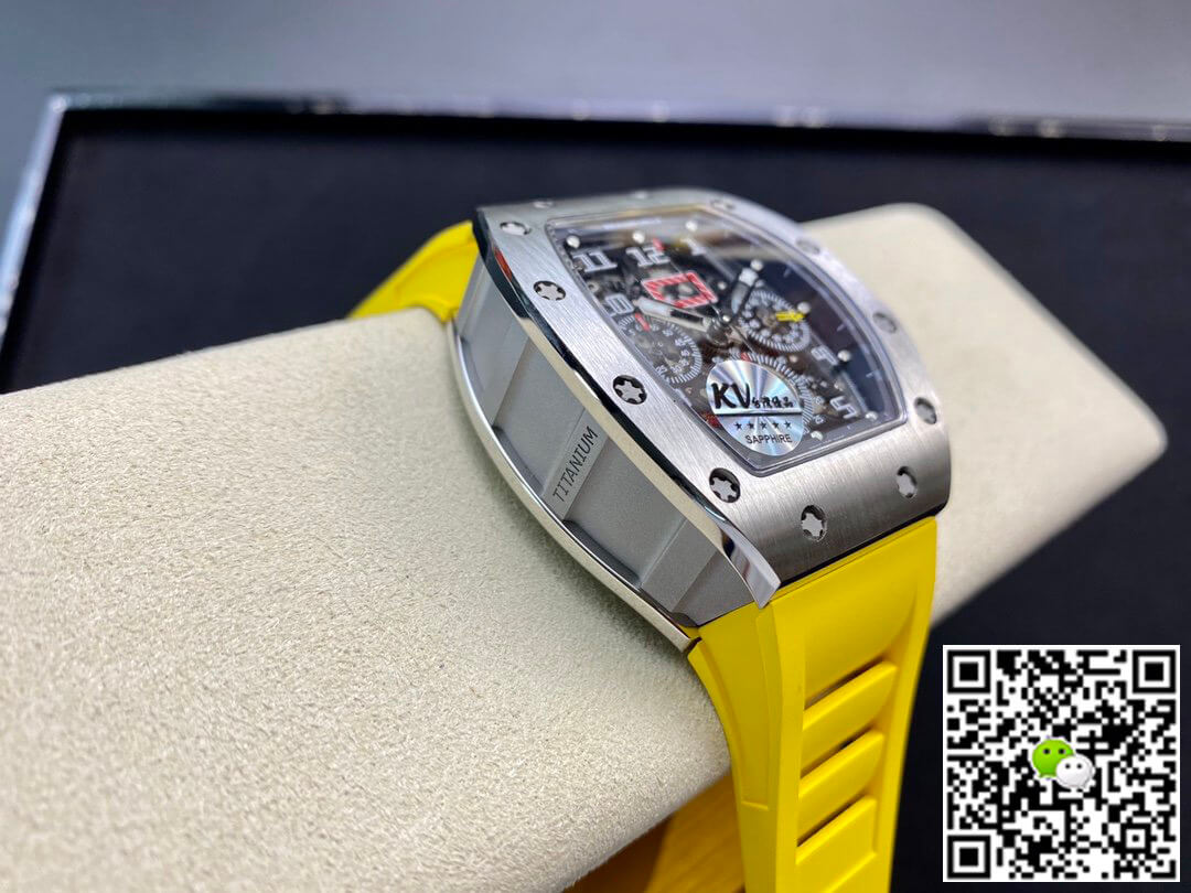 Replica Richard Mille RM11 1:1 Best Edition KV Factory Titanium Yellow Strap