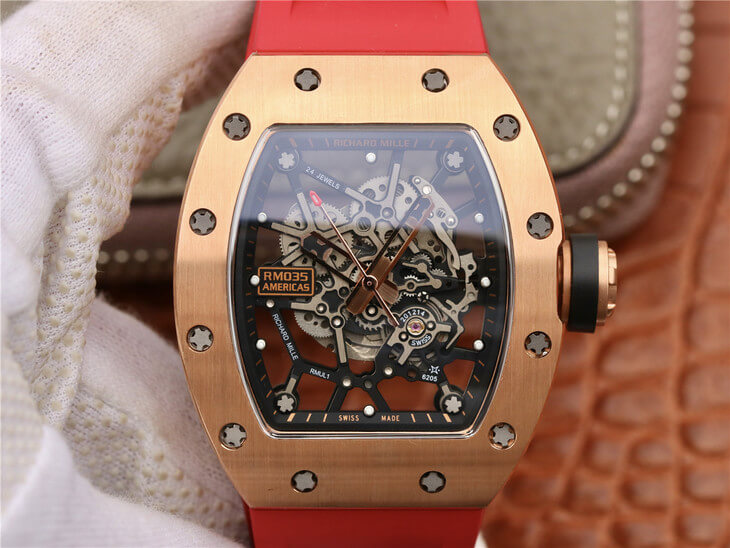 Replica Richard Mille RM035 Americas KV Factory 1:1 Best Edition Rose Gold