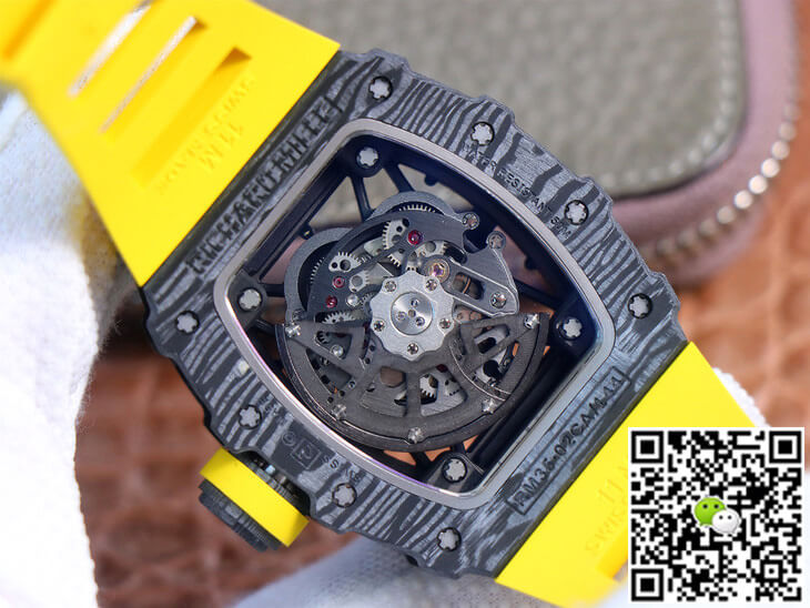 Replica Richard Mille RM35-02 1:1 Best Edition ZF Factory Yellow Rubber Strap
