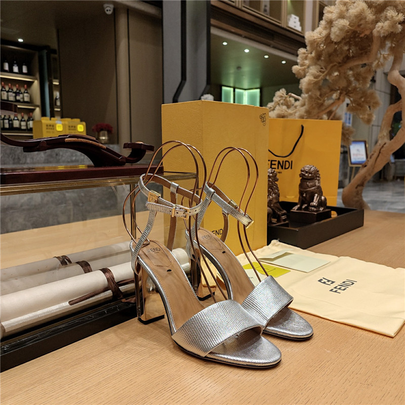 F**di electroplated high heel sandals