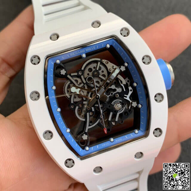 Replica Richard Mille RM055 1:1 Best Edition KV Factory V2 White Strap