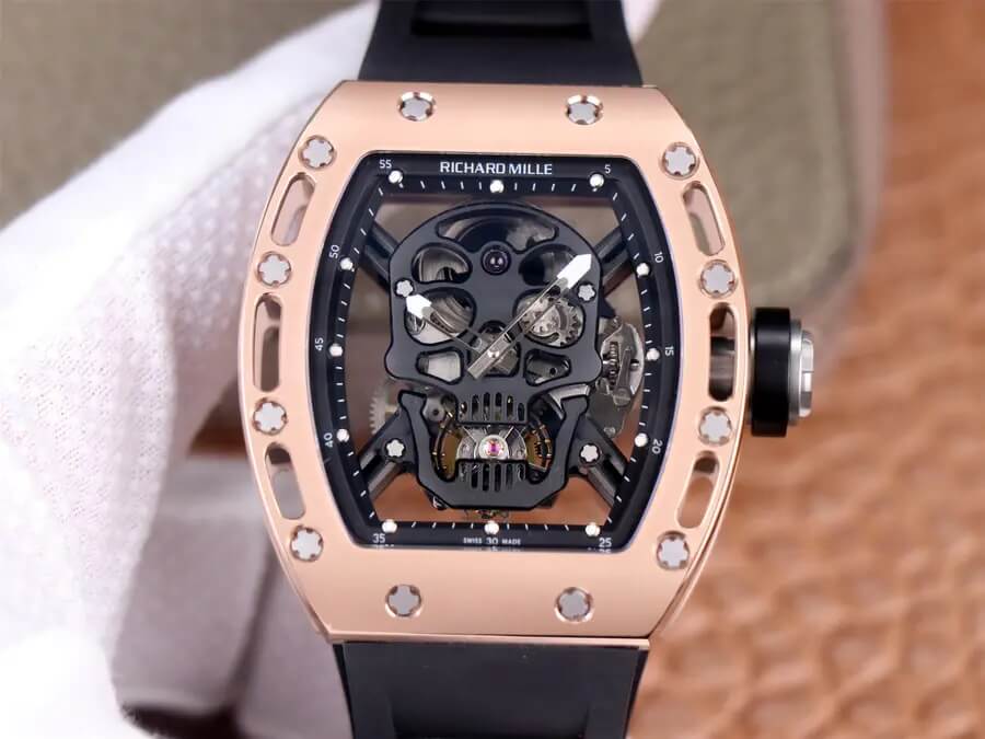 Replica Richard Mille RM52-01 Tourbillon 1:1 Best Edition JB Factory Rose Gold Case