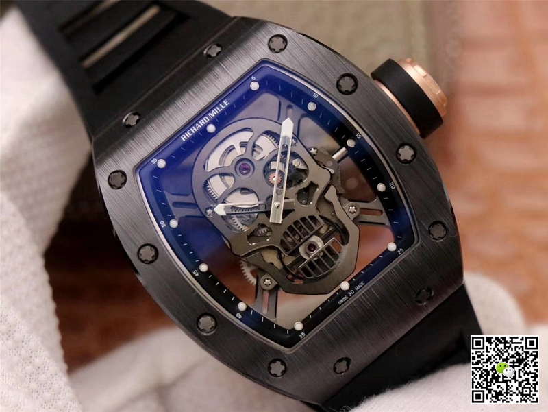 Replica Richard Mille RM052-01 1:1 Best Edition ZF Factory Black Ceramic Grey Skull Dial Swiss Movement