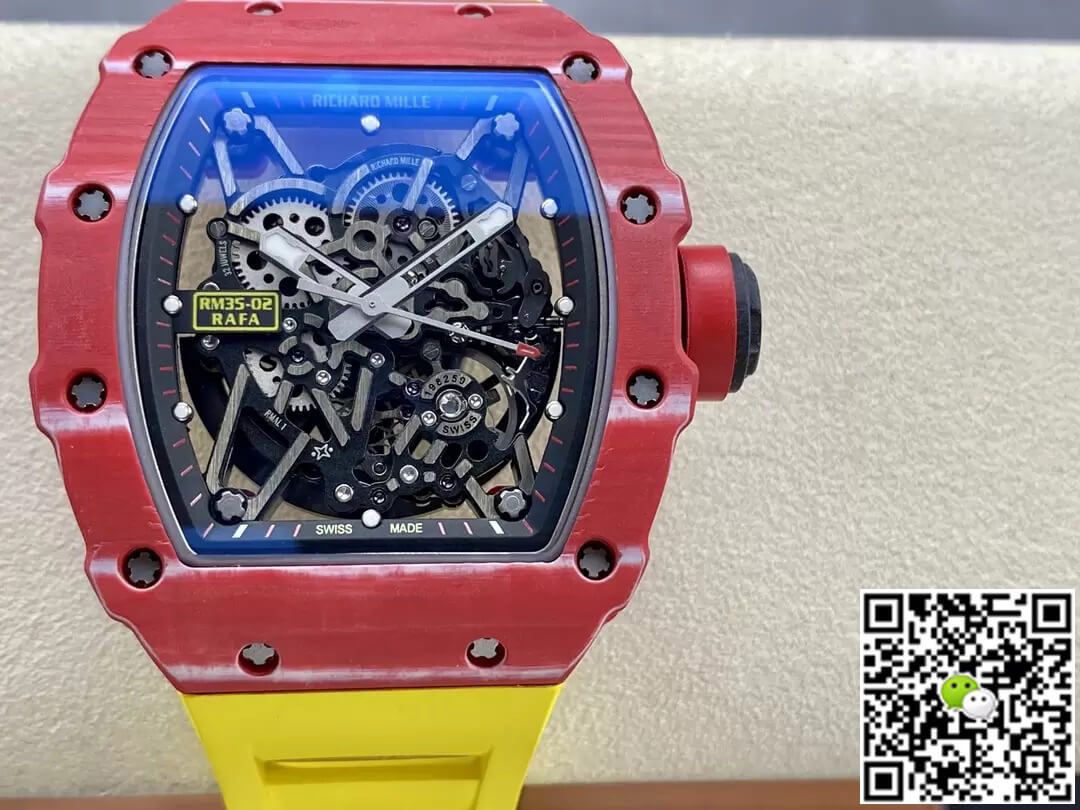 Richard Mille Replica RM35-02 1:1 Best Edition T+ Factory Red Carbon Fiber NTPT Case