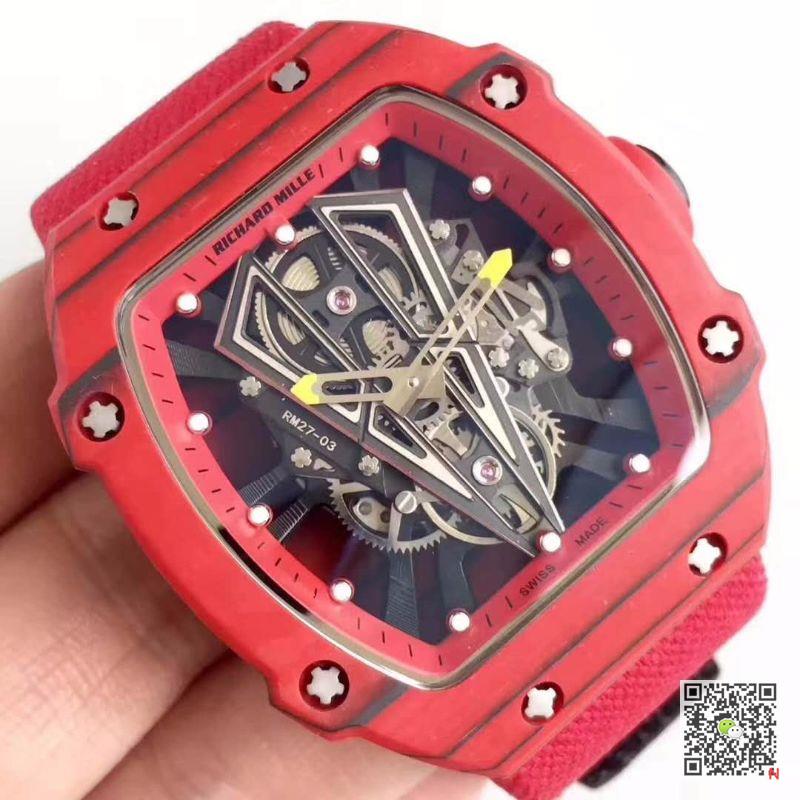 Replica Richard Mille RM27-03 KV Factory 1:1 Best Edition Swiss ETA9015 Red Forged Carbon