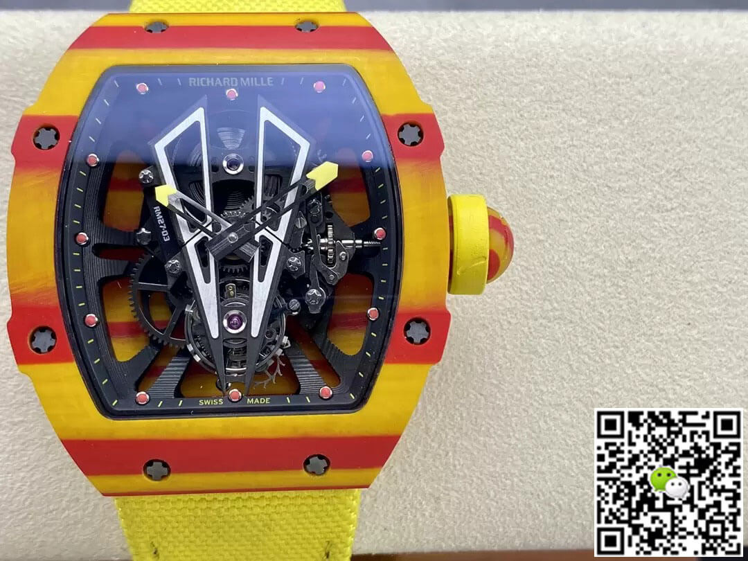 Richard Mille Replica RM27-03 Tourbillon 1:1 Best Edition BBR Factory Yellow Strap