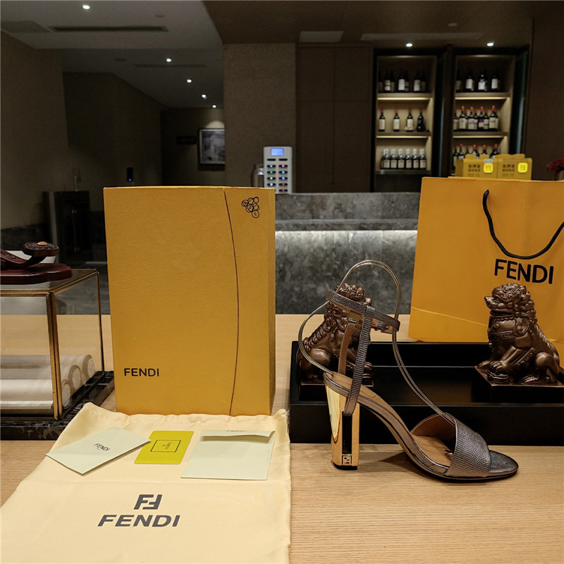 F**di electroplated high heel sandals