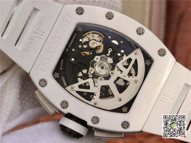 Replica Richard Mille RM011 Chronograph KV Factory 1:1 Best Edition Swiss ETA7750 White Rubber Strap