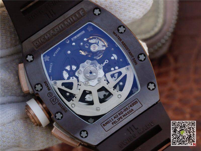 Replica Richard Mille RM011 KV Factory Men Watches 1:1 Best Edition Swiss ETA7750 Brown Ceramic