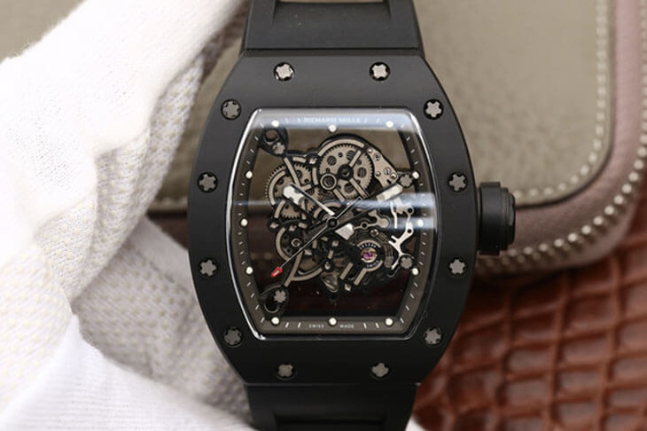 Replica Richard Mille RM055 1:1 Best Edition KV Factory Black Strap