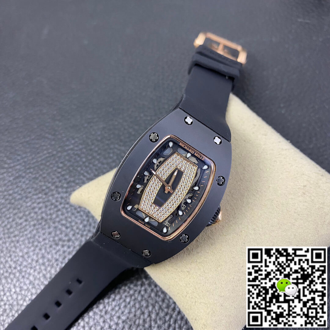 Richard Mille Replica RM 07-01 1:1 Best Edition RM Factory Black Rubber Strap