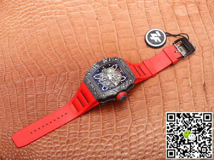 Replica Richard Mille RM35-02 1:1 Best Edition ZF Factory Red Rubber Strap