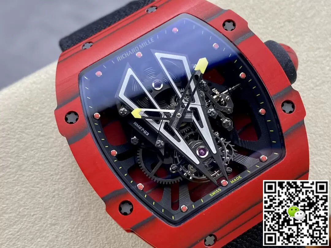 Richard Mille Replica RM27-03 Tourbillon 1:1 Best Edition BBR Factory Red Carbon Fiber Case