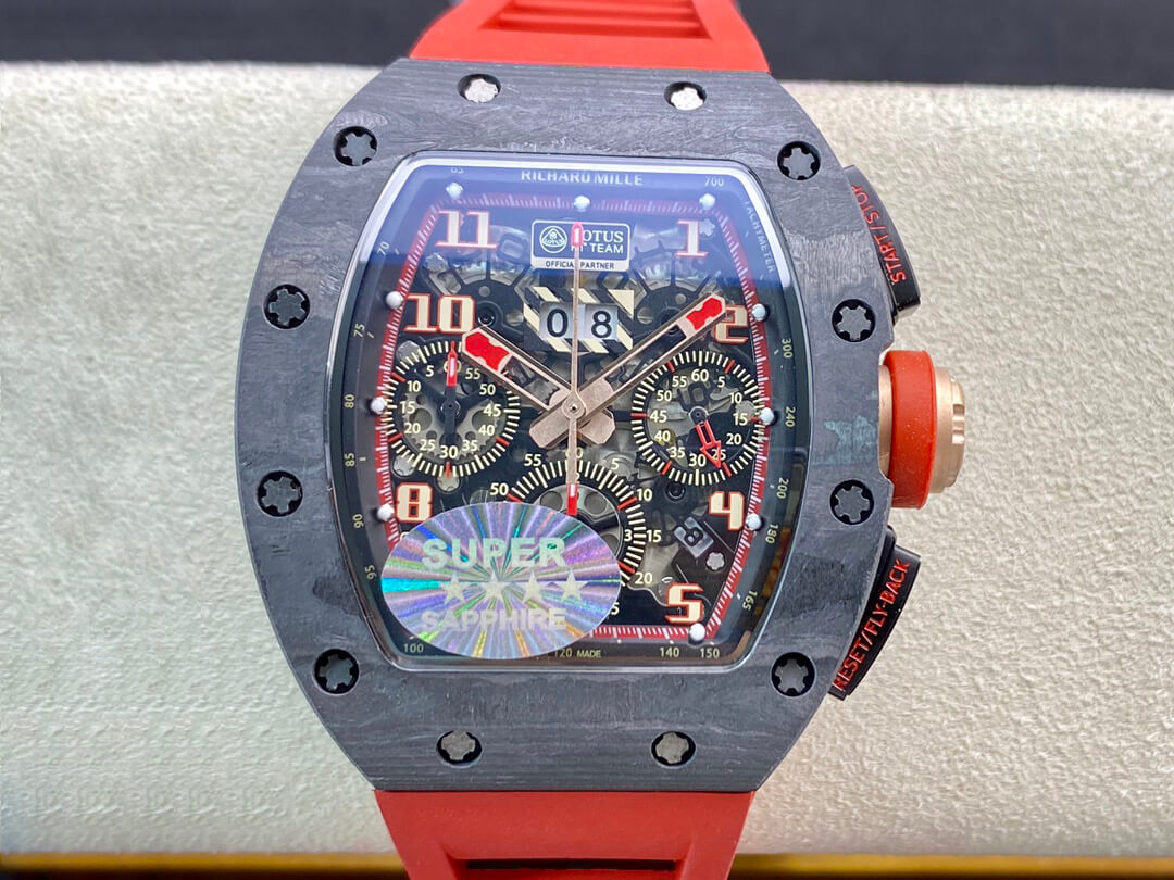 Richard Mille Replica RM011 1:1 Best Edition KV Factory V3 Red Rubber Strap