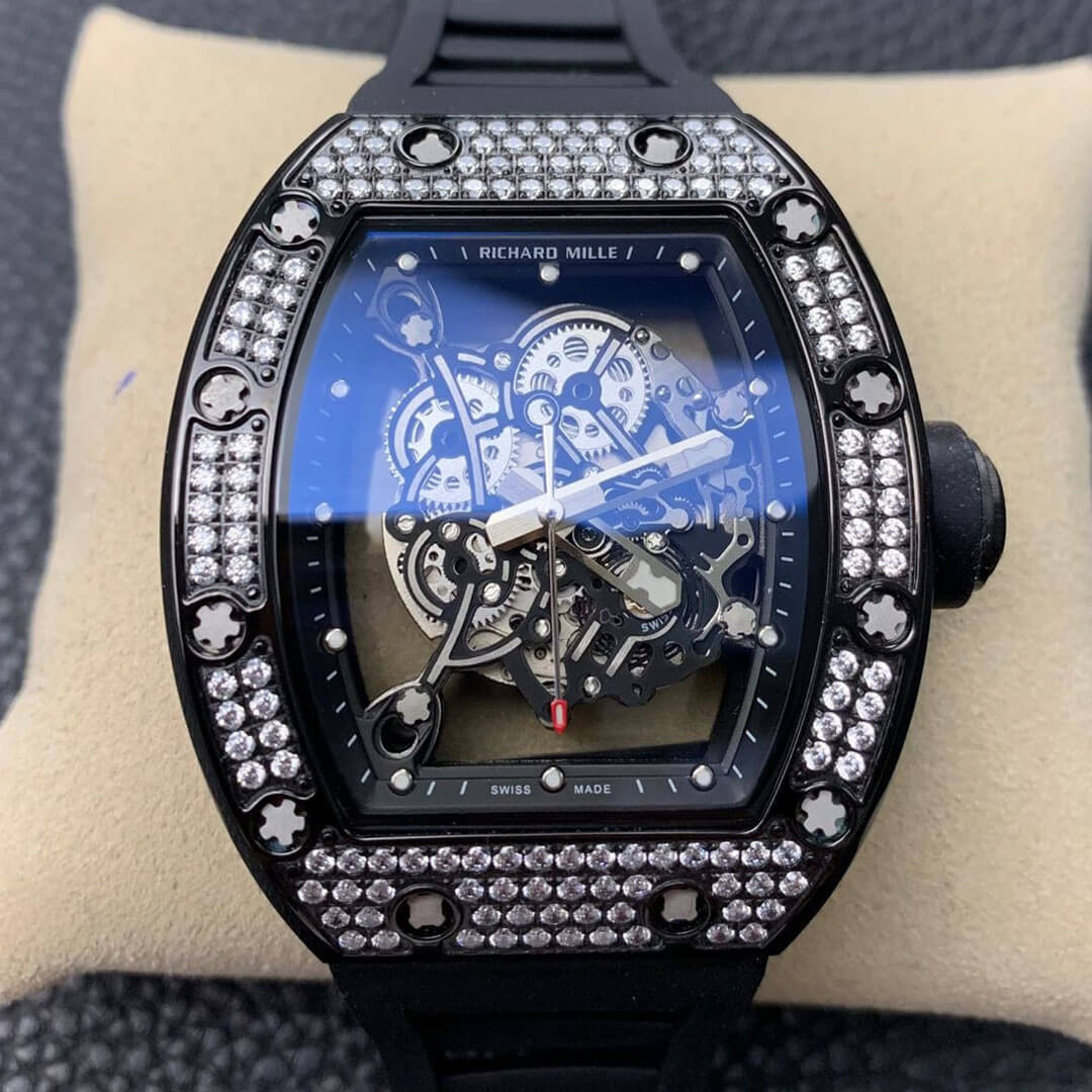 Replica Richard Mille RM055 1:1 Best Edition KV Factory D1am0nd Skeleton Dial