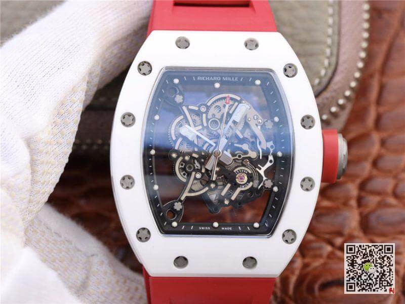 Replica Richard Mille RM055 KV Factory 1:1 Best Edition Swiss ETA8215 Red Rubber Strap