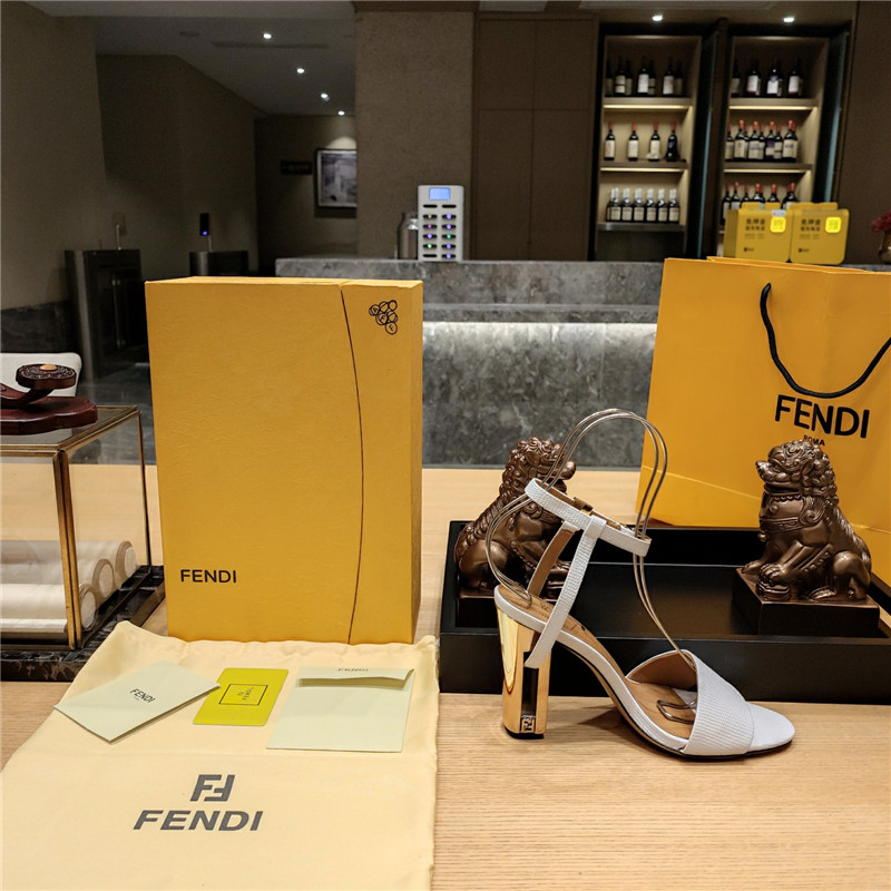 F**di electroplated high heel sandals