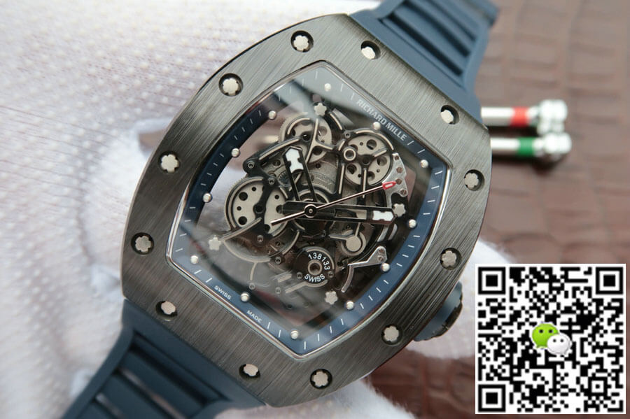 Replica Richard Mille RM055 1:1 Best Edition KV Factory Dark Blue Strap