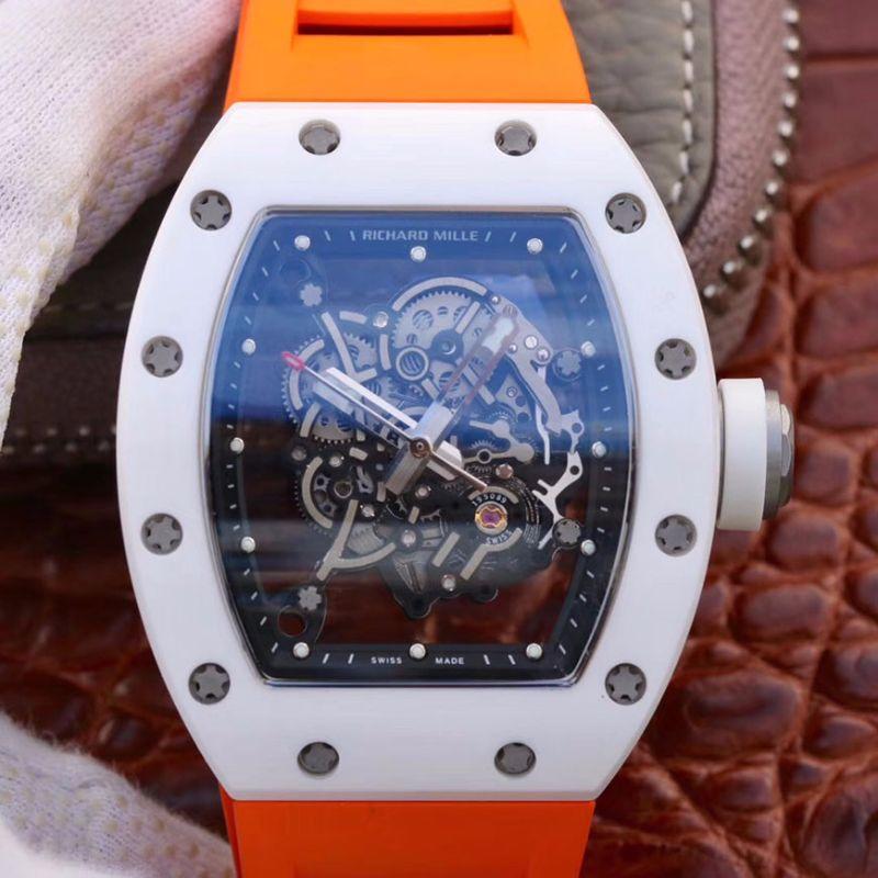 Replica Richard Mille RM055 KV Factory 1:1 Best Edition Swiss ETA8215 Orange Strap