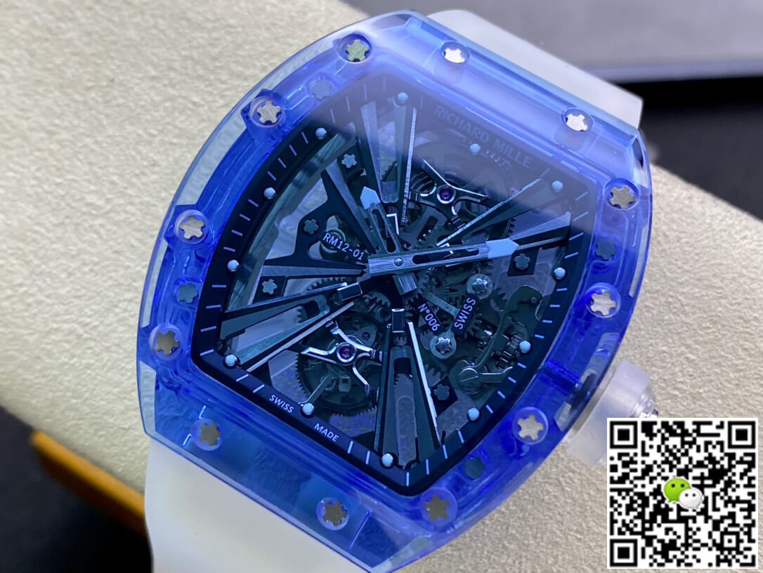 Replica Richard Mille RM12-01 1:1 Best Edition RM Factory Tourbillon Sapphire Clear Version