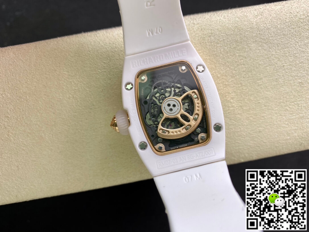 Richard Mille Replica RM 07-01 1:1 Best Edition RM Factory Ceramic White Strap