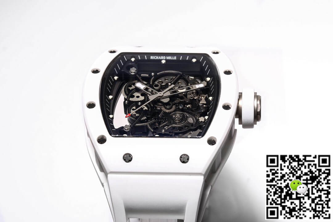Replica Richard Mille RM-055 1:1 Best Edition BBR Factory V2 White Ceramic Case